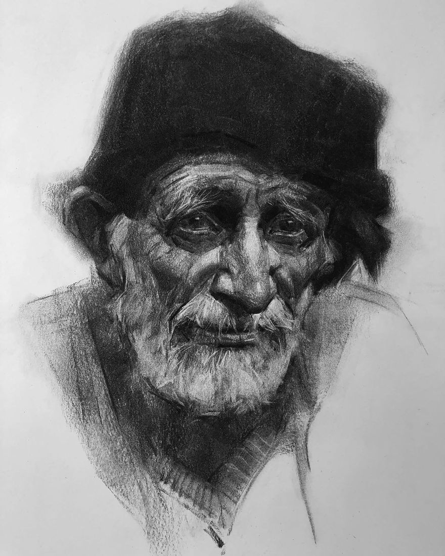 Charcoal portrait artwork