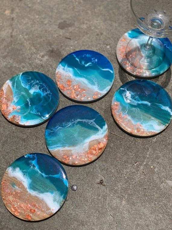 Handcrafted resin art pieces